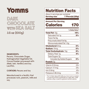 Yomms Dark Chocolate w Sea Salt 3.5 oz