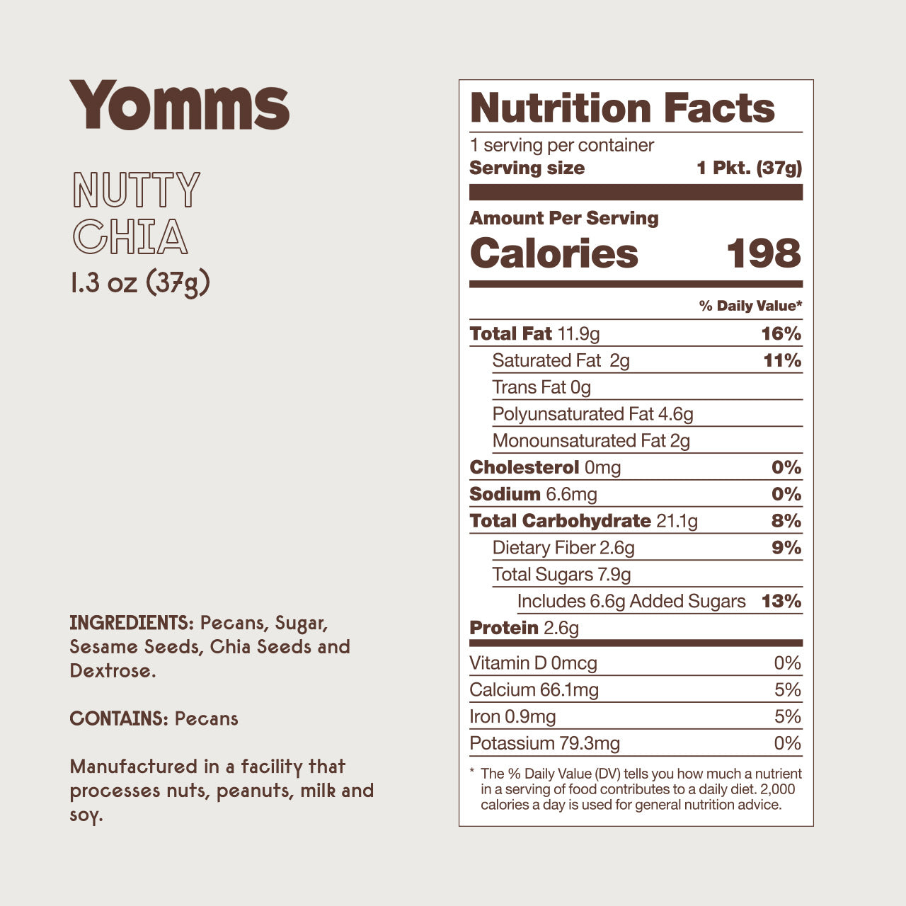 Yomms Nutty Chia 1.3 oz